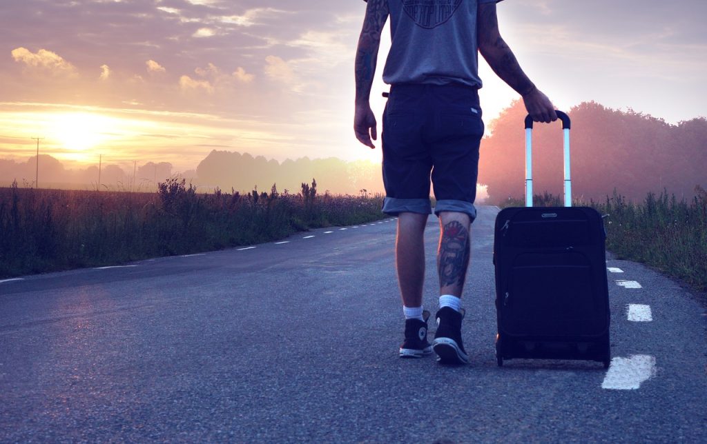 Voyageur et valise